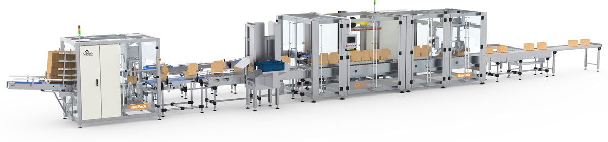 UniPack TF tray packer forming trays from flat cardboard sheets